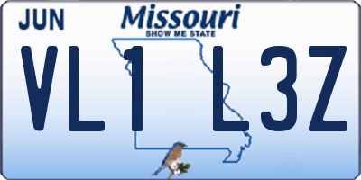 MO license plate VL1L3Z