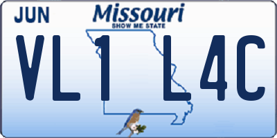 MO license plate VL1L4C