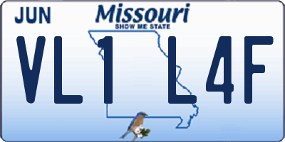 MO license plate VL1L4F