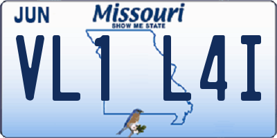MO license plate VL1L4I