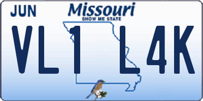 MO license plate VL1L4K