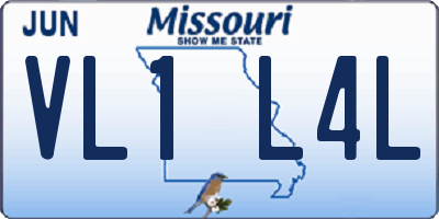 MO license plate VL1L4L