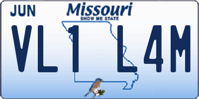 MO license plate VL1L4M