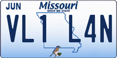 MO license plate VL1L4N