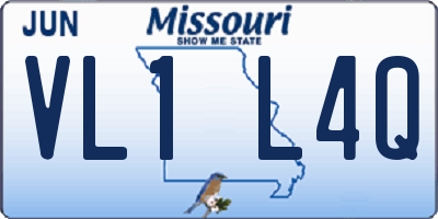 MO license plate VL1L4Q
