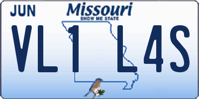 MO license plate VL1L4S