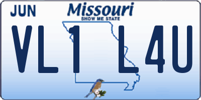 MO license plate VL1L4U