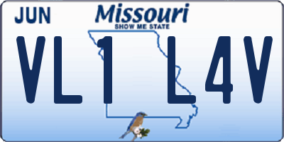 MO license plate VL1L4V