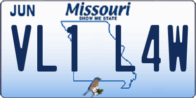 MO license plate VL1L4W