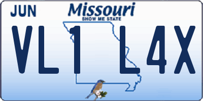 MO license plate VL1L4X