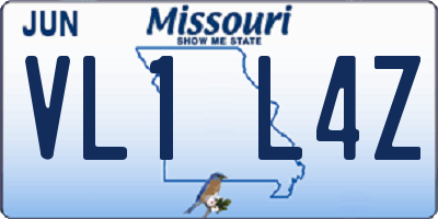 MO license plate VL1L4Z