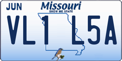 MO license plate VL1L5A