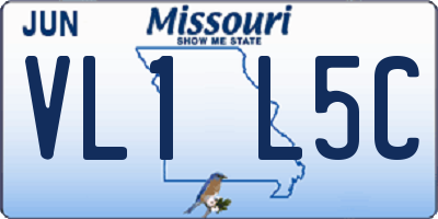 MO license plate VL1L5C
