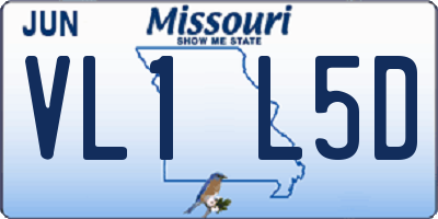 MO license plate VL1L5D