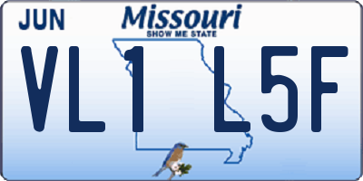 MO license plate VL1L5F