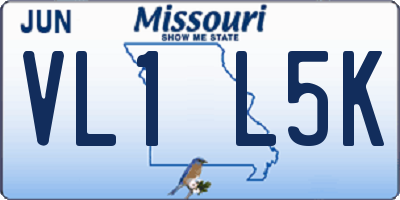 MO license plate VL1L5K