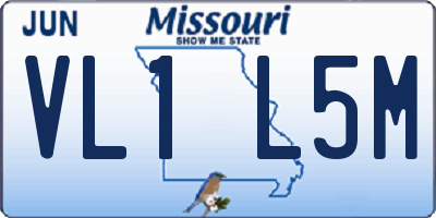MO license plate VL1L5M