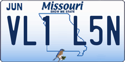 MO license plate VL1L5N