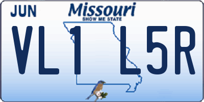 MO license plate VL1L5R