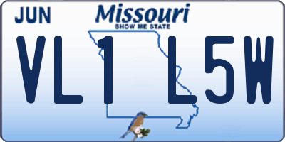 MO license plate VL1L5W