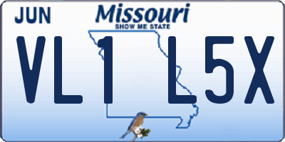 MO license plate VL1L5X