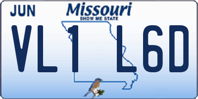 MO license plate VL1L6D