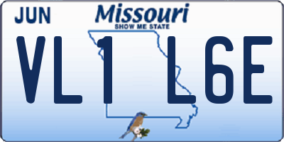 MO license plate VL1L6E