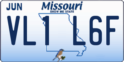 MO license plate VL1L6F
