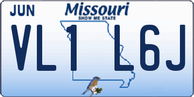 MO license plate VL1L6J
