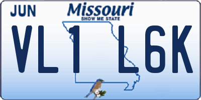 MO license plate VL1L6K