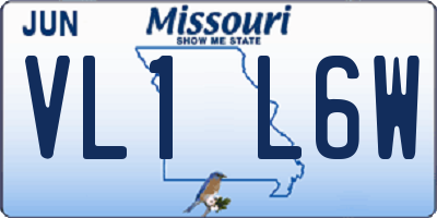 MO license plate VL1L6W