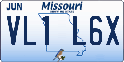 MO license plate VL1L6X