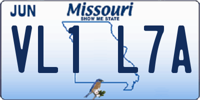 MO license plate VL1L7A