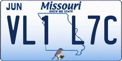 MO license plate VL1L7C