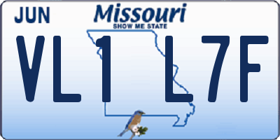 MO license plate VL1L7F