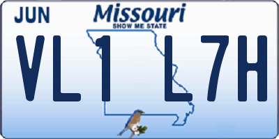 MO license plate VL1L7H