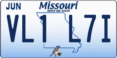 MO license plate VL1L7I