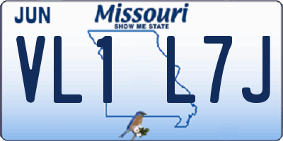 MO license plate VL1L7J