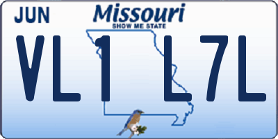 MO license plate VL1L7L