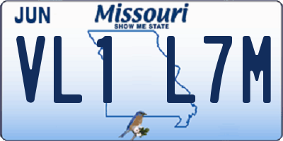 MO license plate VL1L7M
