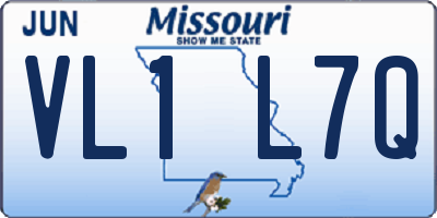 MO license plate VL1L7Q