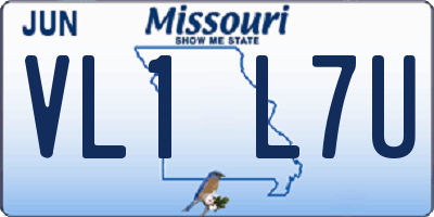 MO license plate VL1L7U