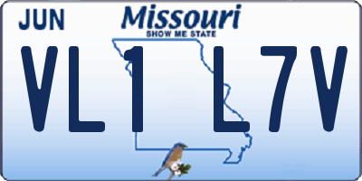 MO license plate VL1L7V