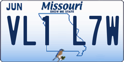 MO license plate VL1L7W