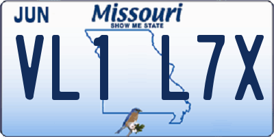 MO license plate VL1L7X