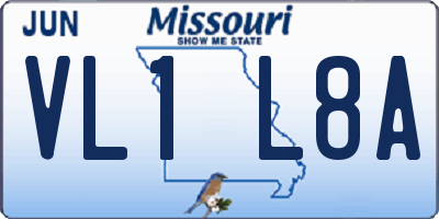MO license plate VL1L8A