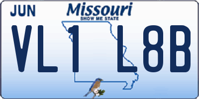 MO license plate VL1L8B