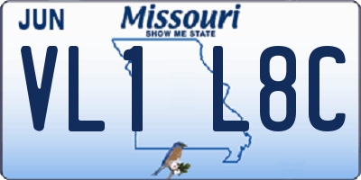 MO license plate VL1L8C