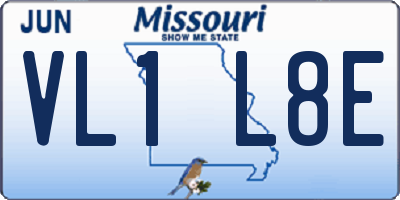MO license plate VL1L8E