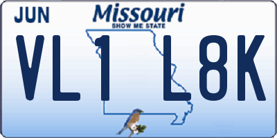 MO license plate VL1L8K